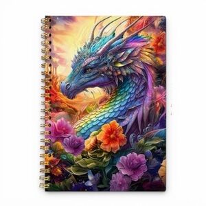 Colorful Dragon Spiral 100 Page Notebook New